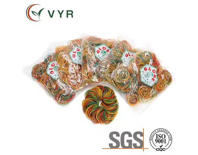 China factory red, yellow, green mixed color high elasticity natural rubber band ODMOEM