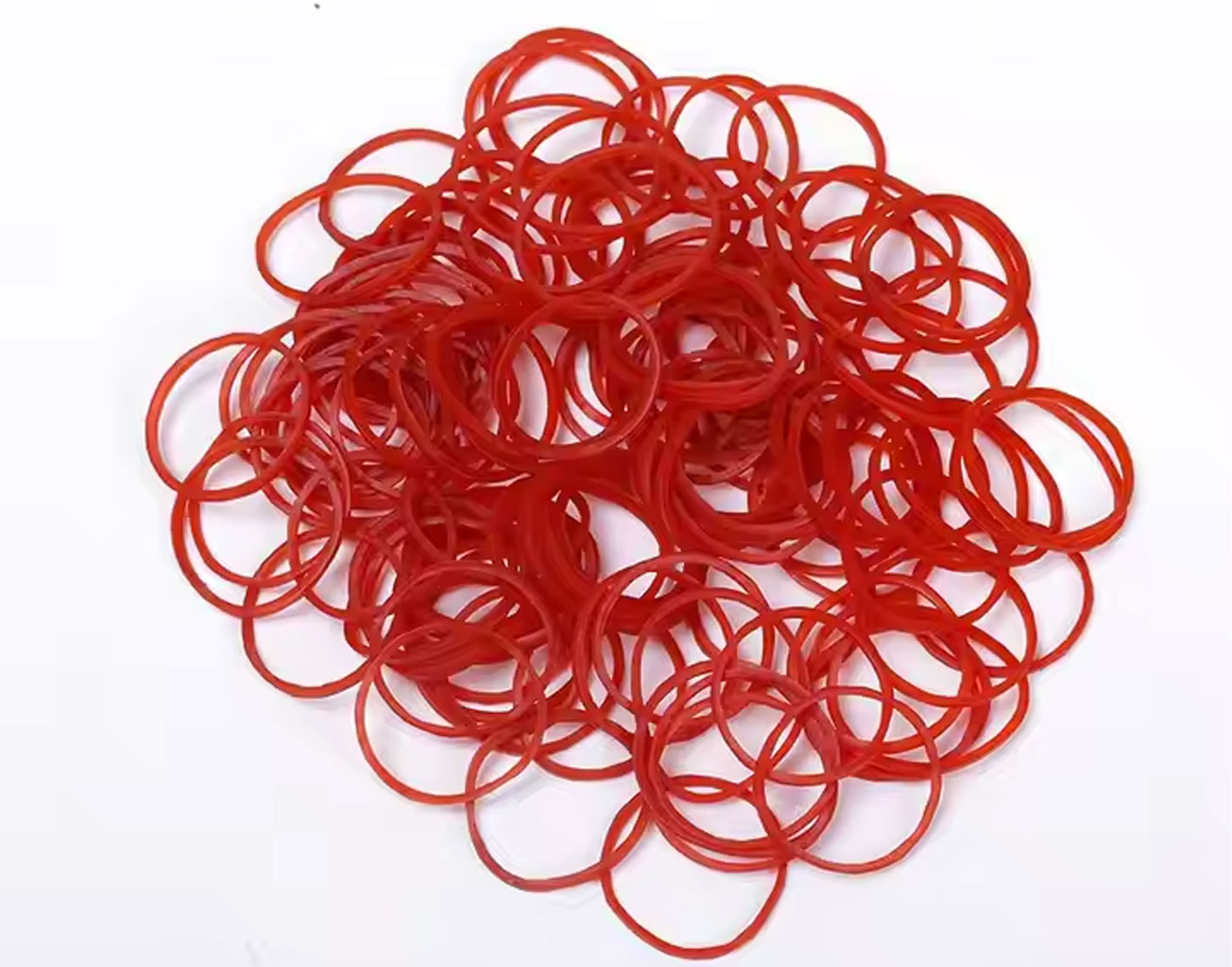 1 Inch Diameter Transparent Red Rubber Band for Tying Plastic Bags