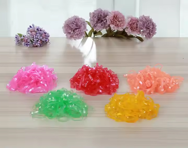 Solid Color Rubber Ring Elastic Loop TPU Hairband, Strong Pull Children Hairband Shiny Rubber Band Wholesale