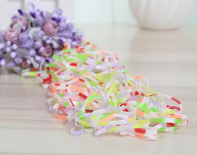 Colorful environmentally friendly customized children’s TPU hair elastic rubber band, eight sections children’s hair band