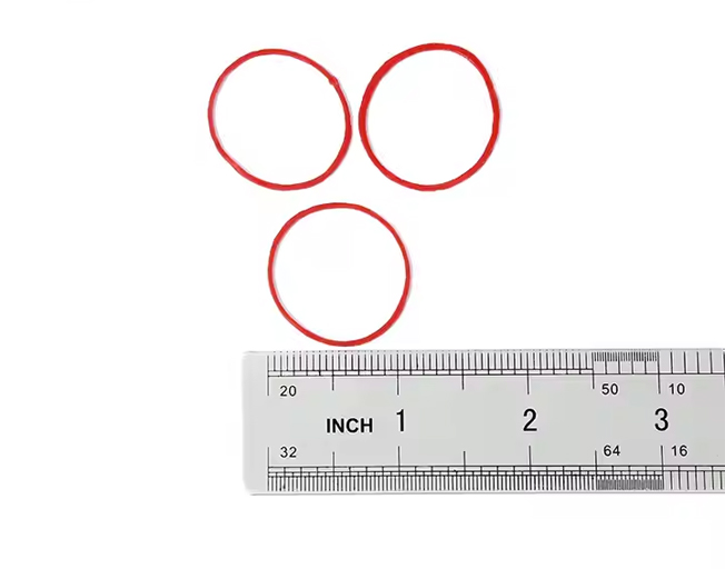 1 Inch Diameter Transparent Red Rubber Band for Tying Plastic Bags