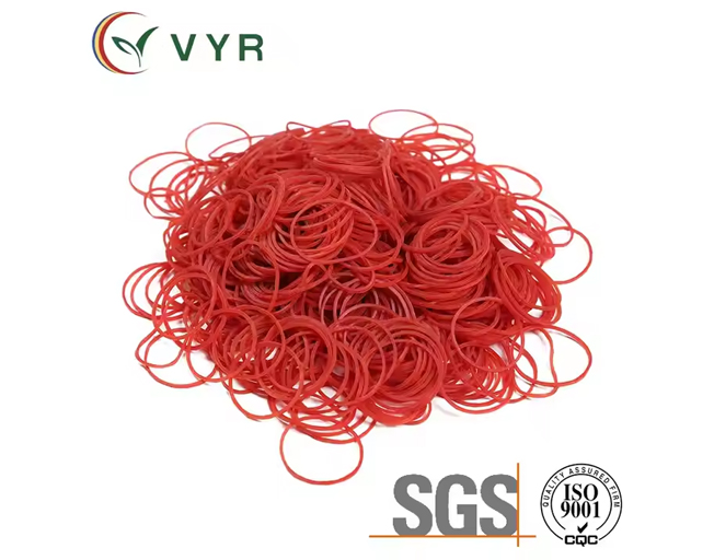 1 Inch Diameter Transparent Red Rubber Band for Tying Plastic Bags