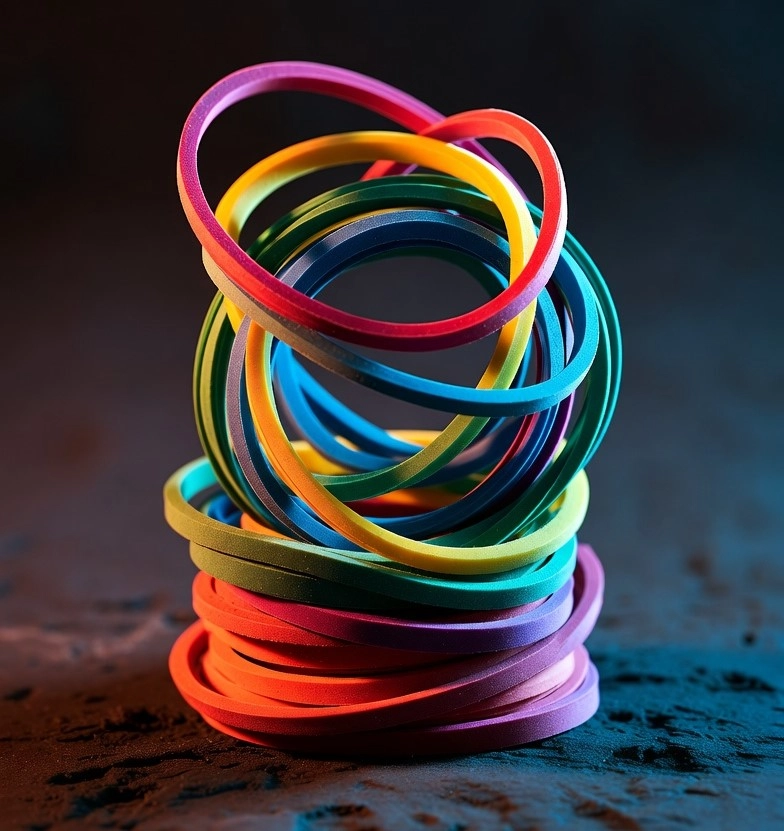 Colorful rubber bands