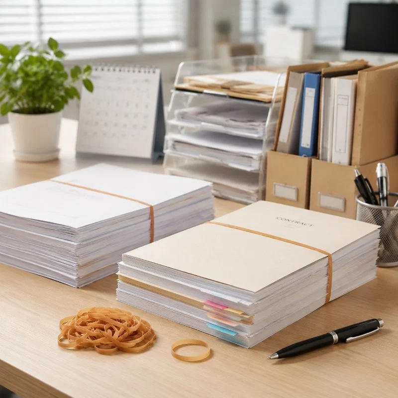 rubber-bands-office-document-organization
