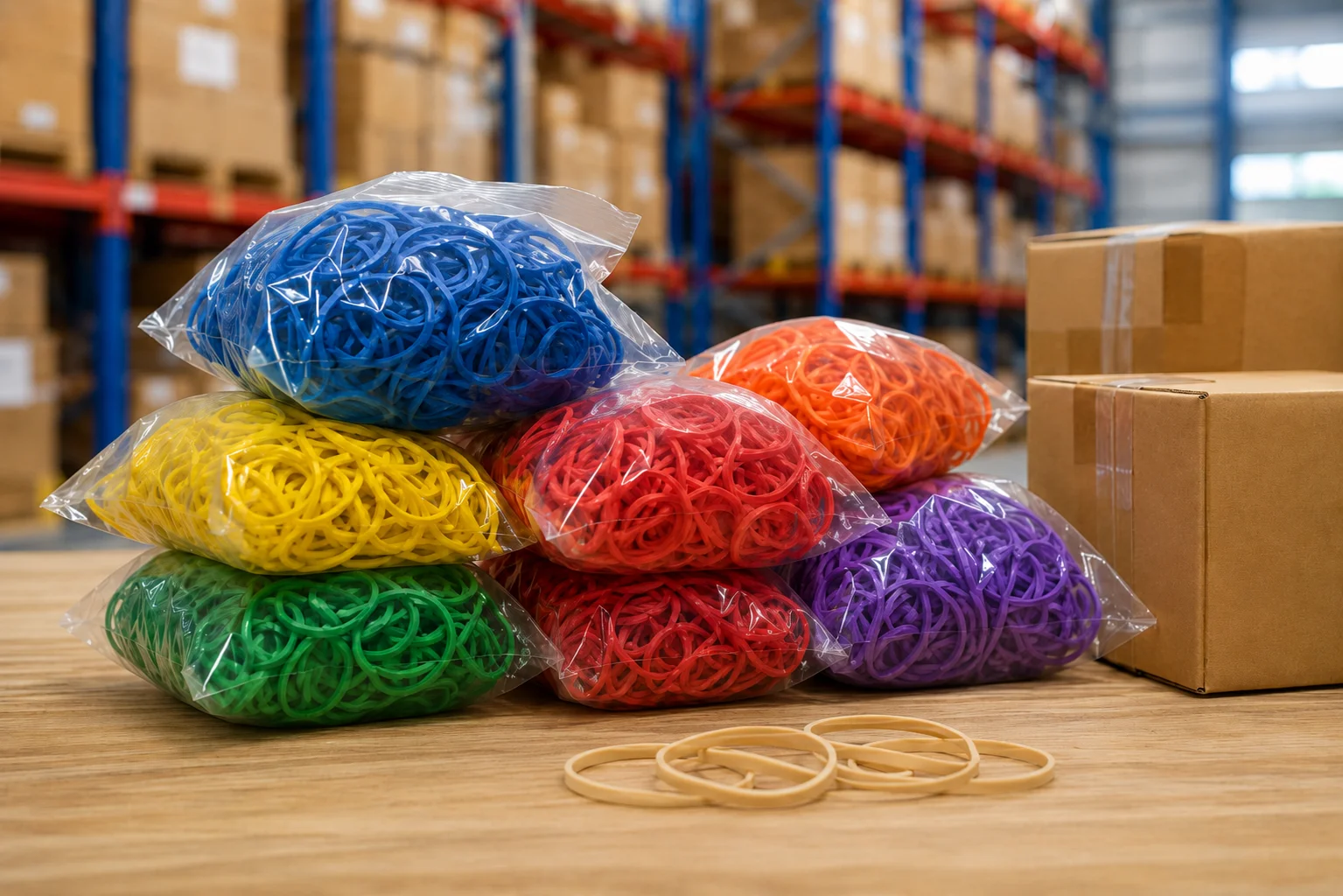 viet-y color-coded rubber bands for warehouse packaging