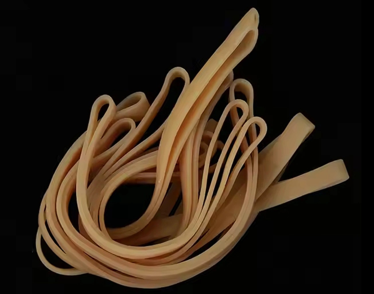 Flat brown latex elastic bands from the official latex product range