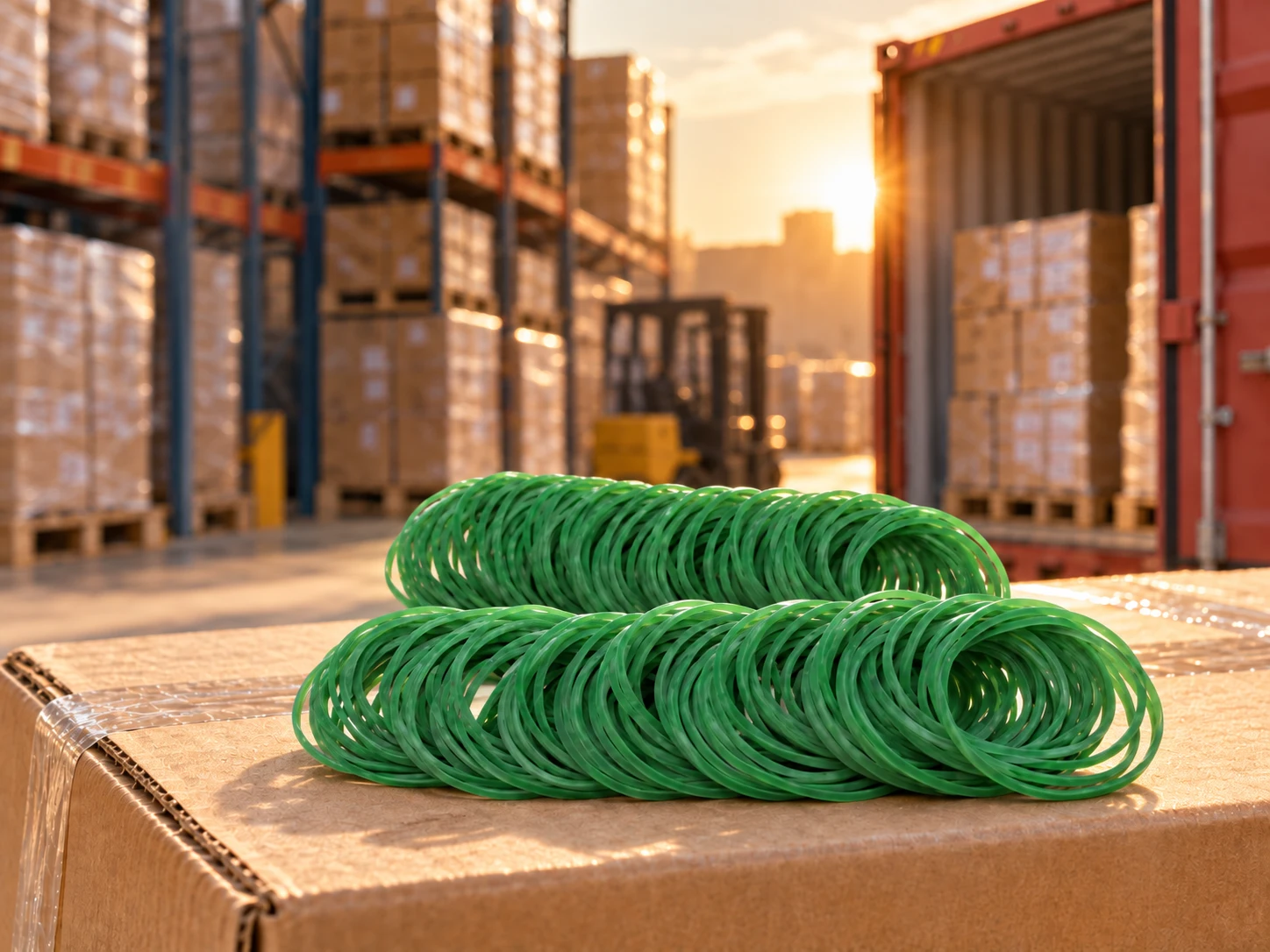 Green natural rubber band product for heat-exposed bundling