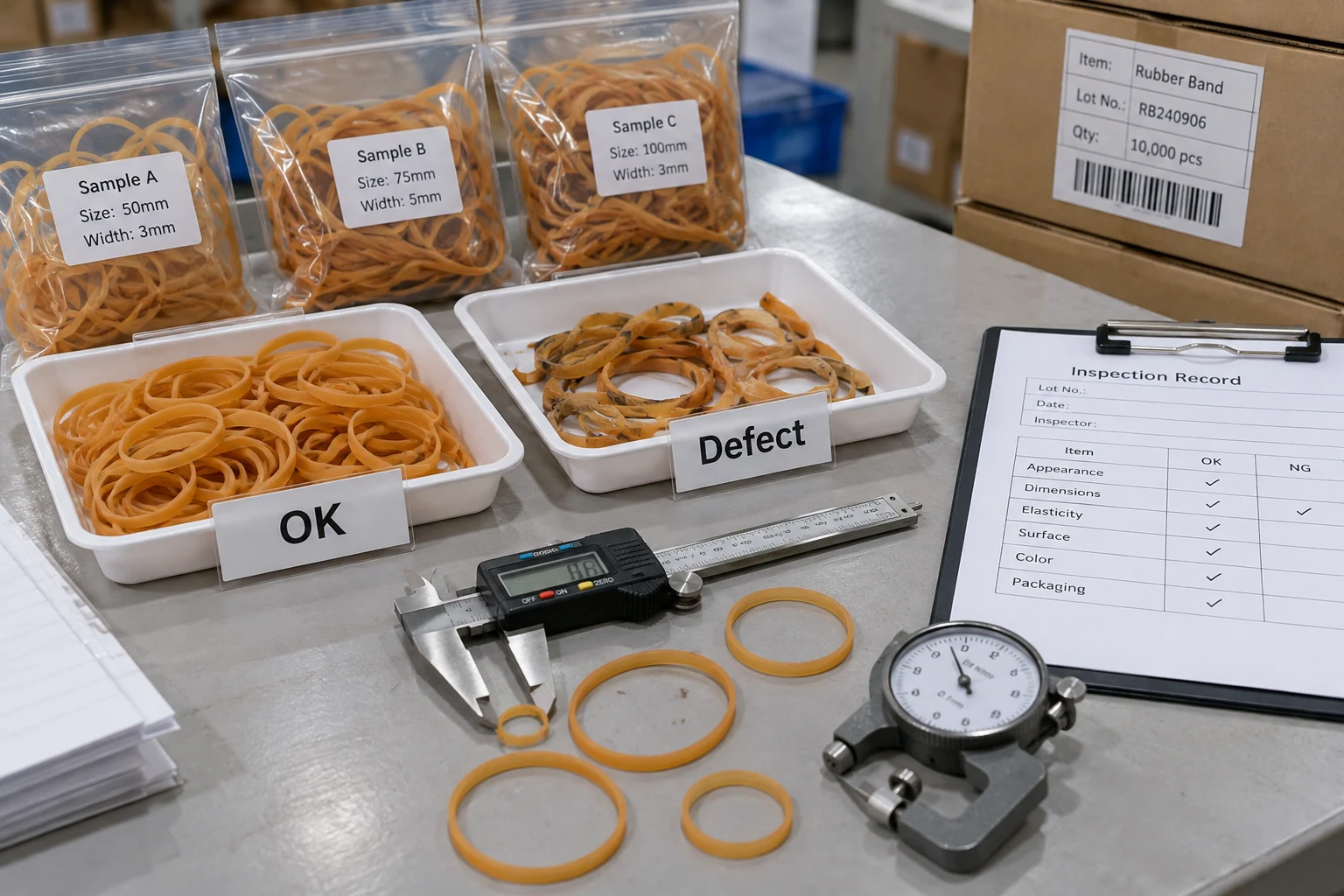 Rubber Band Quality Inspection: AQL and Defect Criteria Rubber Band Quality Inspection: AQL and Defect Criteria